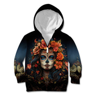Day of Dead Lady Kid Hoodie Sugar Skull Rose Lady - Wonder Print Shop