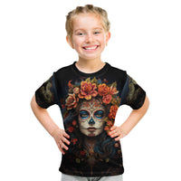Day of Dead Lady Kid T Shirt Sugar Skull Rose Lady - Wonder Print Shop