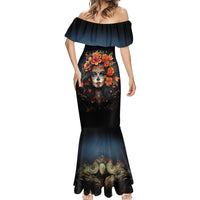 Day of Dead Lady Mermaid Dress Sugar Skull Rose Lady - Wonder Print Shop