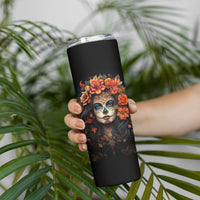 Day of Dead Lady Skinny Tumbler Sugar Skull Rose Lady - Wonder Print Shop