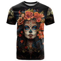 Day of Dead Lady T Shirt Sugar Skull Rose Lady - Wonder Print Shop