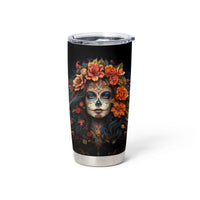 Day of Dead Lady Tumbler Cup Sugar Skull Rose Lady - Wonder Print Shop