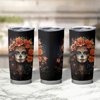 Day of Dead Lady Tumbler Cup Sugar Skull Rose Lady - Wonder Print Shop