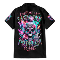 Rose Skull Family Matching Mermaid Dress and Hawaiian Shirt Fuck Off Problem Solved - Wonder Print Shop