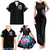 Rose Skull Family Matching Tank Maxi Dress and Hawaiian Shirt Fuck Off Problem Solved - Wonder Print Shop
