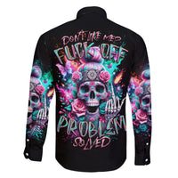 Rose Skull Family Matching Tank Maxi Dress and Hawaiian Shirt Fuck Off Problem Solved - Wonder Print Shop