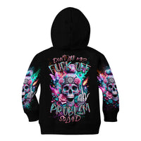 Rose Skull Kid Hoodie Fuck Off Problem Solved - Wonder Print Shop