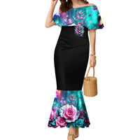 Rose Skull Mermaid Dress Fuck Off Problem Solved - Wonder Print Shop