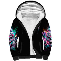 Rose Skull Sherpa Hoodie Fuck Off Problem Solved - Wonder Print Shop