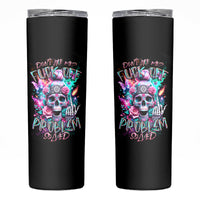 Rose Skull Skinny Tumbler Fuck Off Problem Solved - Wonder Print Shop