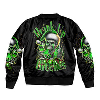 Christmas Skull Bomber Jacket Drink Up Bitches - Wonder Print Shop