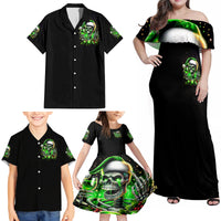 Christmas Skull Family Matching Off Shoulder Maxi Dress and Hawaiian Shirt Drink Up Bitches - Wonder Print Shop