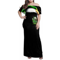 Christmas Skull Family Matching Off Shoulder Maxi Dress and Hawaiian Shirt Drink Up Bitches - Wonder Print Shop
