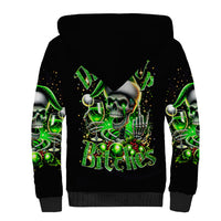 Christmas Skull Sherpa Hoodie Drink Up Bitches - Wonder Print Shop