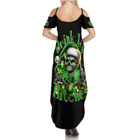 Christmas Skull Summer Maxi Dress Drink Up Bitches - Wonder Print Shop