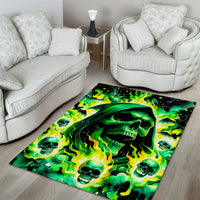 Flame Skull Area Rug Heaven Don't Want Me Hell Afraid I Take Over - Wonder Print Shop
