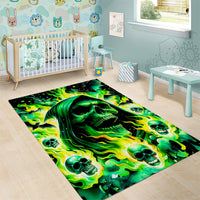 Flame Skull Area Rug Heaven Don't Want Me Hell Afraid I Take Over - Wonder Print Shop
