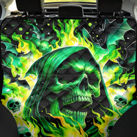 Flame Skull Back Car Seat Cover Heaven Don't Want Me Hell Afraid I Take Over - Wonder Print Shop