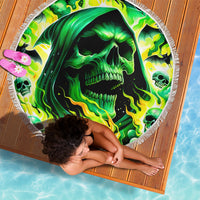 Flame Skull Beach Blanket Heaven Don't Want Me Hell Afraid I Take Over - Wonder Print Shop