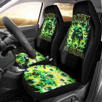 Flame Skull Car Seat Cover Heaven Don't Want Me Hell Afraid I Take Over - Wonder Print Shop