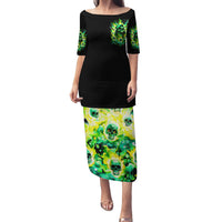 Flame Skull Family Matching Puletasi Dress and Hawaiian Shirt Heaven Don't Want Me Hell Afraid I Take Over - Wonder Print Shop