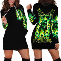 Flame Skull Hoodie Dress Heaven Don't Want Me Hell Afraid I Take Over - Wonder Print Shop