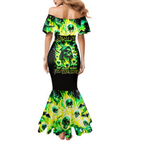 Flame Skull Mermaid Dress Heaven Don't Want Me Hell Afraid I Take Over - Wonder Print Shop