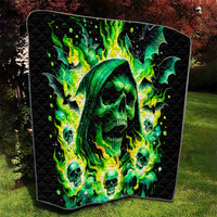 Flame Skull Quilt Heaven Don't Want Me Hell Afraid I Take Over - Wonder Print Shop