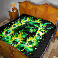 Flame Skull Quilt Heaven Don't Want Me Hell Afraid I Take Over - Wonder Print Shop
