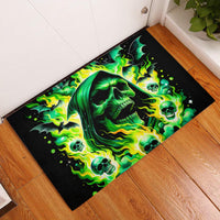 Flame Skull Rubber Doormat Heaven Don't Want Me Hell Afraid I Take Over - Wonder Print Shop