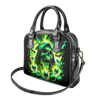 Flame Skull Shoulder Handbag Heaven Don't Want Me Hell Afraid I Take Over DT01