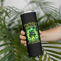 Flame Skull Skinny Tumbler Heaven Don't Want Me Hell Afraid I Take Over - Wonder Print Shop