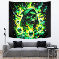 Flame Skull Tapestry Heaven Don't Want Me Hell Afraid I Take Over - Wonder Print Shop