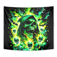 Flame Skull Tapestry Heaven Don't Want Me Hell Afraid I Take Over - Wonder Print Shop