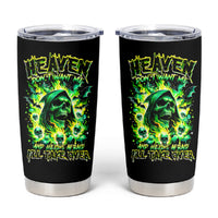 Flame Skull Tumbler Cup Heaven Don't Want Me Hell Afraid I Take Over - Wonder Print Shop