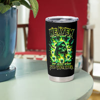 Flame Skull Tumbler Cup Heaven Don't Want Me Hell Afraid I Take Over - Wonder Print Shop