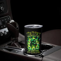 Flame Skull Tumbler Cup Heaven Don't Want Me Hell Afraid I Take Over - Wonder Print Shop