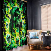 Flame Skull Window Curtain Heaven Don't Want Me Hell Afraid I Take Over - Wonder Print Shop