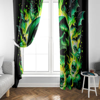 Flame Skull Window Curtain Heaven Don't Want Me Hell Afraid I Take Over - Wonder Print Shop