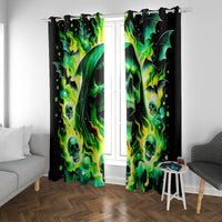 Flame Skull Window Curtain Heaven Don't Want Me Hell Afraid I Take Over - Wonder Print Shop