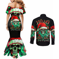christmas-skull-couples-matching-mermaid-dress-and-long-sleeve-button-shirt-ho-ho-holy-shit-im-drink