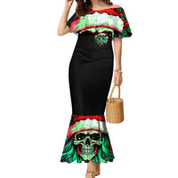 Christmas Skull Family Matching Mermaid Dress and Hawaiian Shirt Ho Ho Holy Shit I'm Drink - Wonder Print Shop