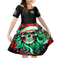 Christmas Skull Family Matching Off Shoulder Maxi Dress and Hawaiian Shirt Ho Ho Holy Shit I'm Drink - Wonder Print Shop