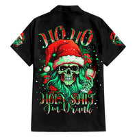 Christmas Skull Family Matching Off Shoulder Maxi Dress and Hawaiian Shirt Ho Ho Holy Shit I'm Drink - Wonder Print Shop