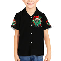 Christmas Skull Family Matching Off Shoulder Maxi Dress and Hawaiian Shirt Ho Ho Holy Shit I'm Drink - Wonder Print Shop