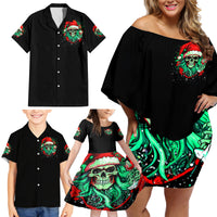 Christmas Skull Family Matching Off Shoulder Short Dress and Hawaiian Shirt Ho Ho Holy Shit I'm Drink - Wonder Print Shop