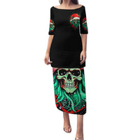 Christmas Skull Family Matching Puletasi Dress and Hawaiian Shirt Ho Ho Holy Shit I'm Drink - Wonder Print Shop