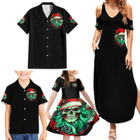 Christmas Skull Family Matching Summer Maxi Dress and Hawaiian Shirt Ho Ho Holy Shit I'm Drink - Wonder Print Shop