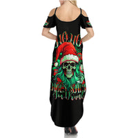 Christmas Skull Family Matching Summer Maxi Dress and Hawaiian Shirt Ho Ho Holy Shit I'm Drink - Wonder Print Shop