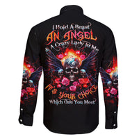 Rose Skull Family Matching Mermaid Dress and Hawaiian Shirt I Hold A Beast A Angel And A Crazy Lady In Me - Wonder Print Shop